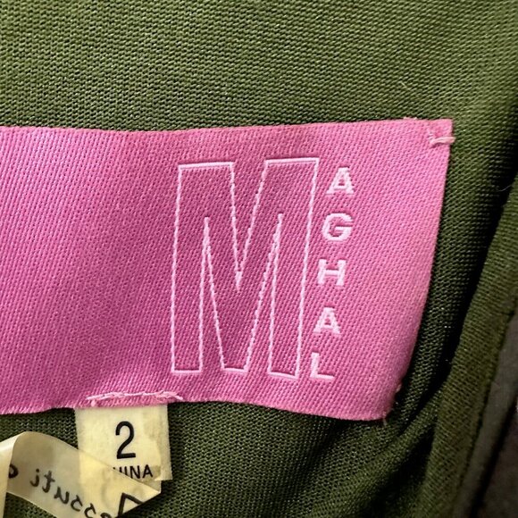 MIKAEL AGHAL Silk Dress Made in Italy Pleated Sheath Novelty Print - Picture 8 of 16